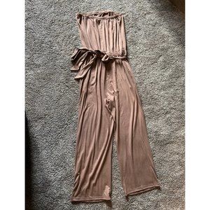 zesica brown strapless jumpsuit NEW WITH TAGs size M